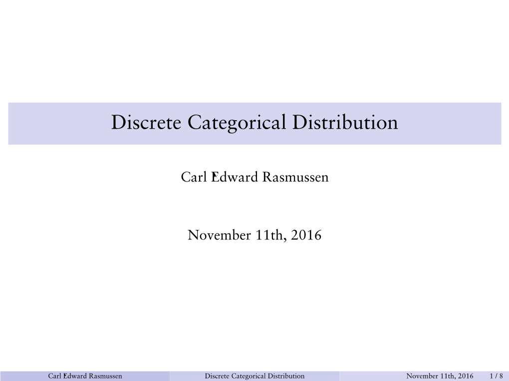 Discrete Categorical Distribution