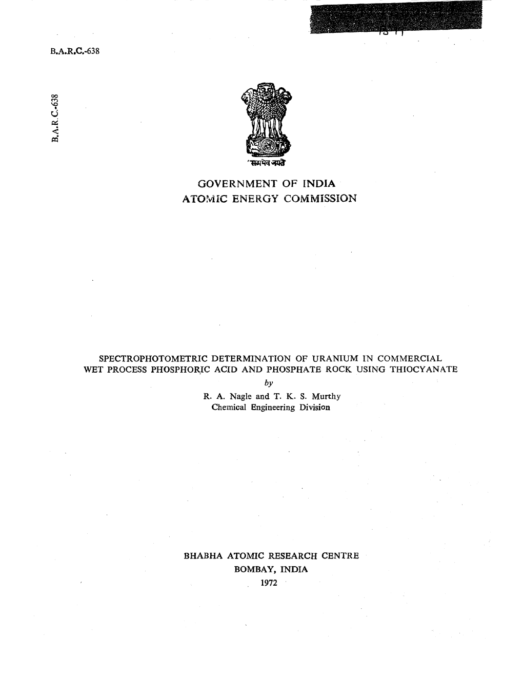 Government of India Atomic Energy Commission