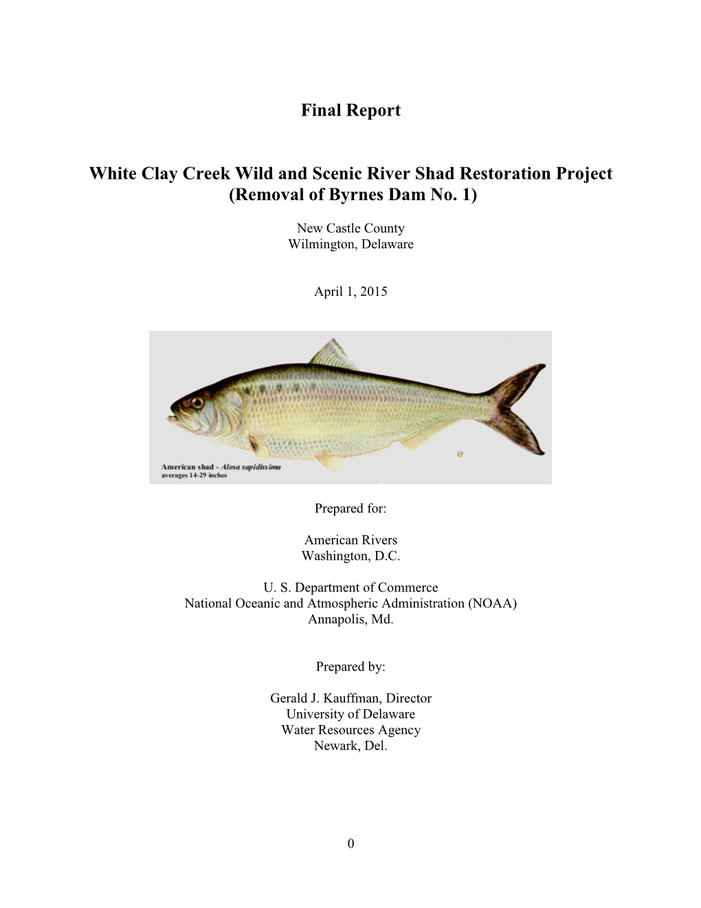 Final Report White Clay Creek Wild And