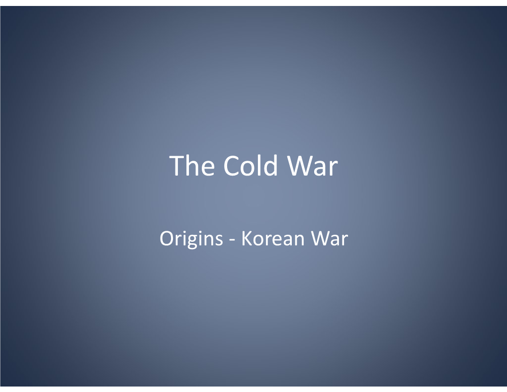 The Cold War