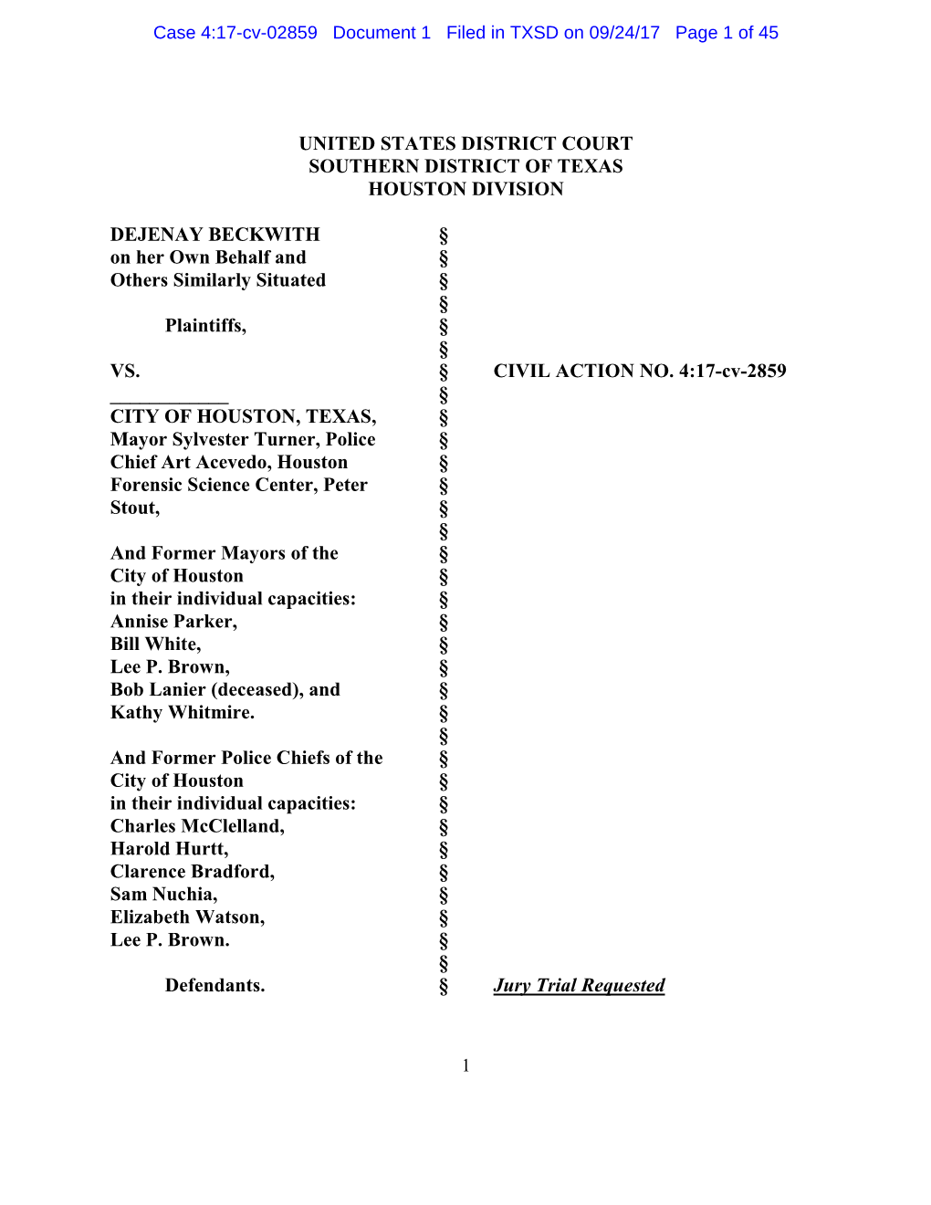 Lawsuit Seeks to Address an Appalling Violation of the Law: the Persistent and Intentional Failure to Test Thousands of Sexual Assault Evidence Kits (So Called