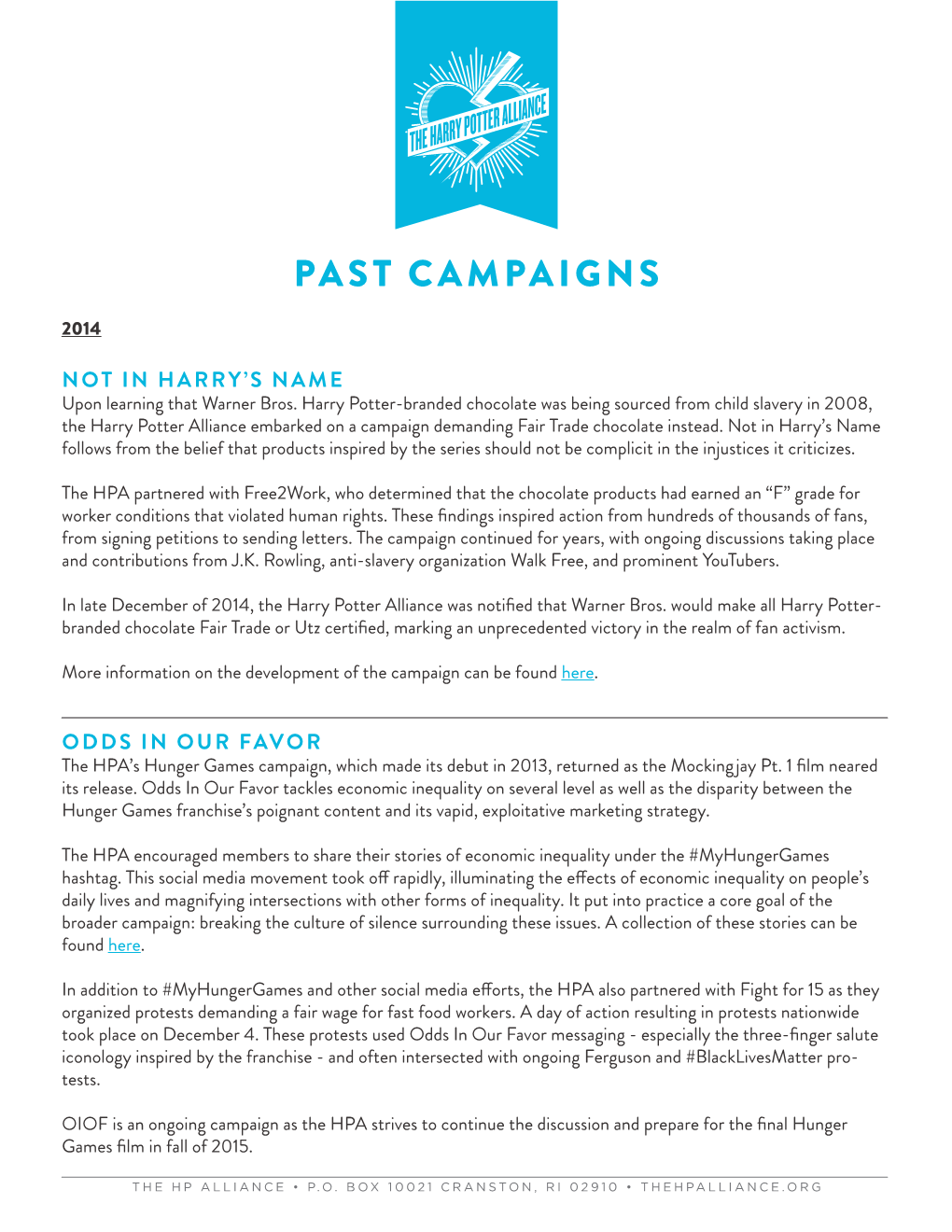 Past Campaigns