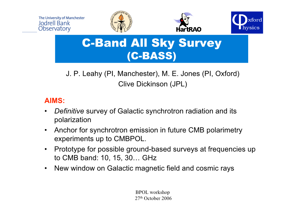 C-Band All Sky Survey (C-BASS)