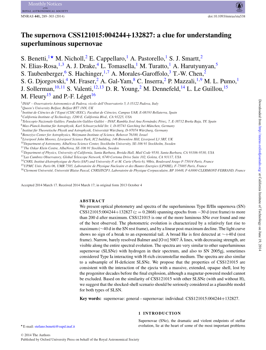 The Supernova CSS121015:004244+132827: a Clue for Understanding Superluminous Supernovae