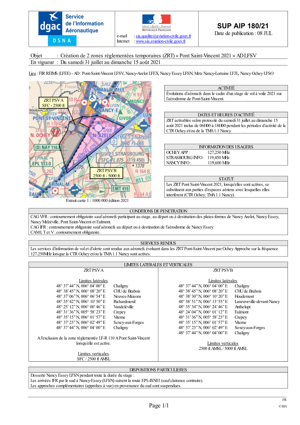 SUP AIP 180/21 Aéronautique