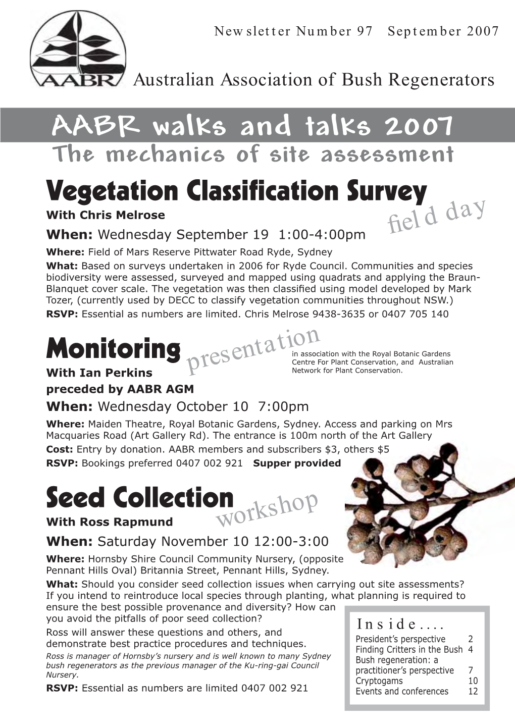AABR Newsletter Number 97: September 2007