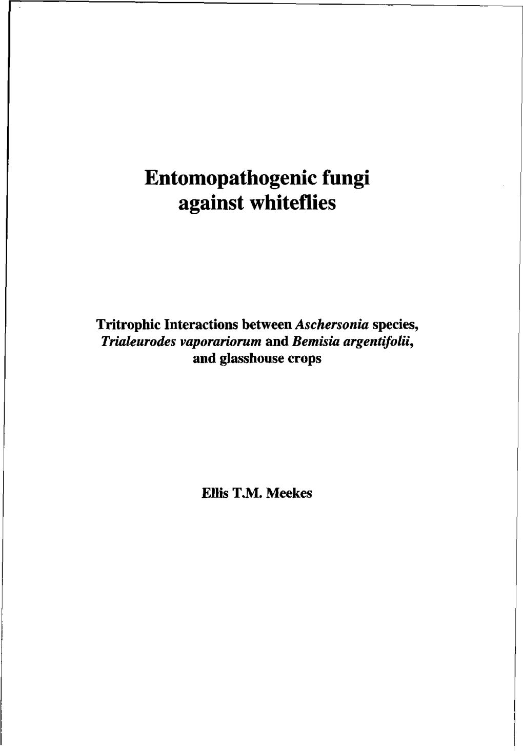 Entomopathogenic Fungi Against Whiteflies