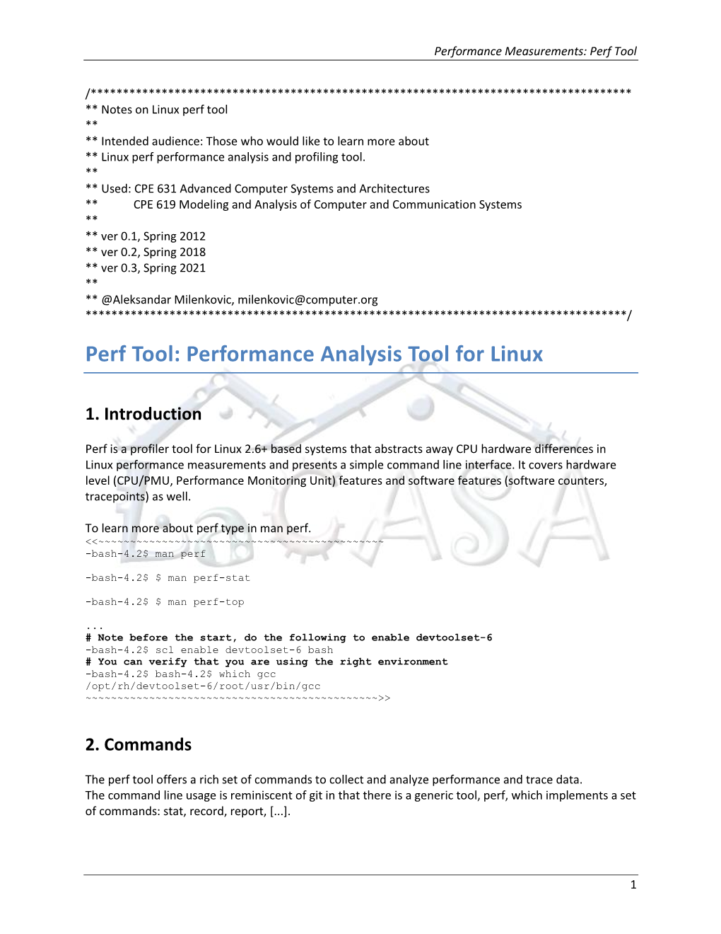 Perf Tool: Performance Analysis Tool for Linux