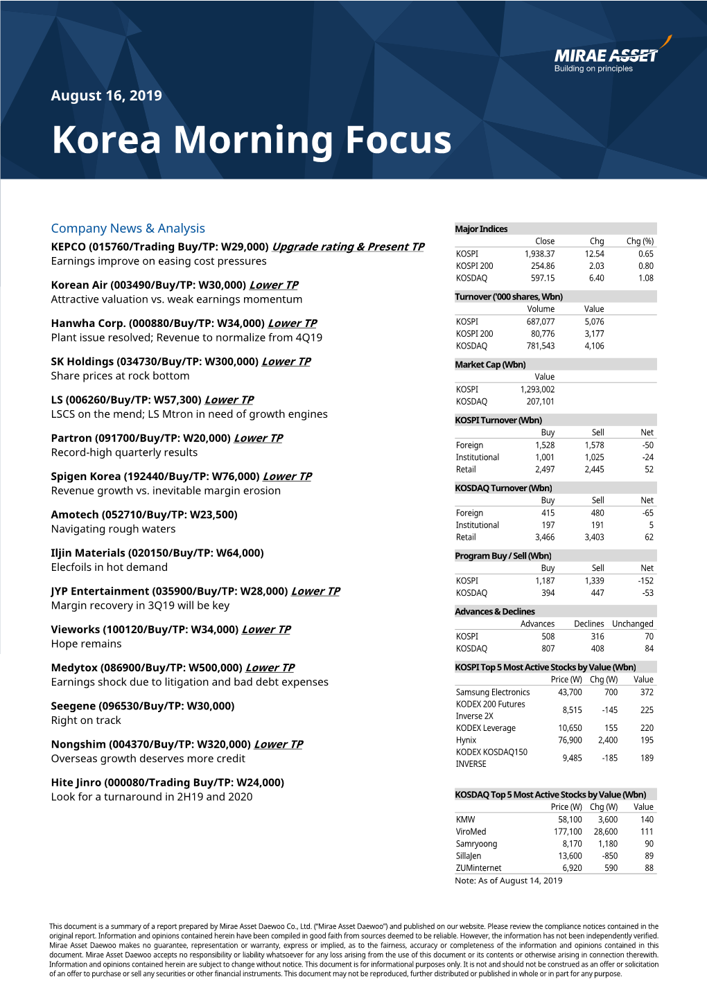 Korea Morning Focus