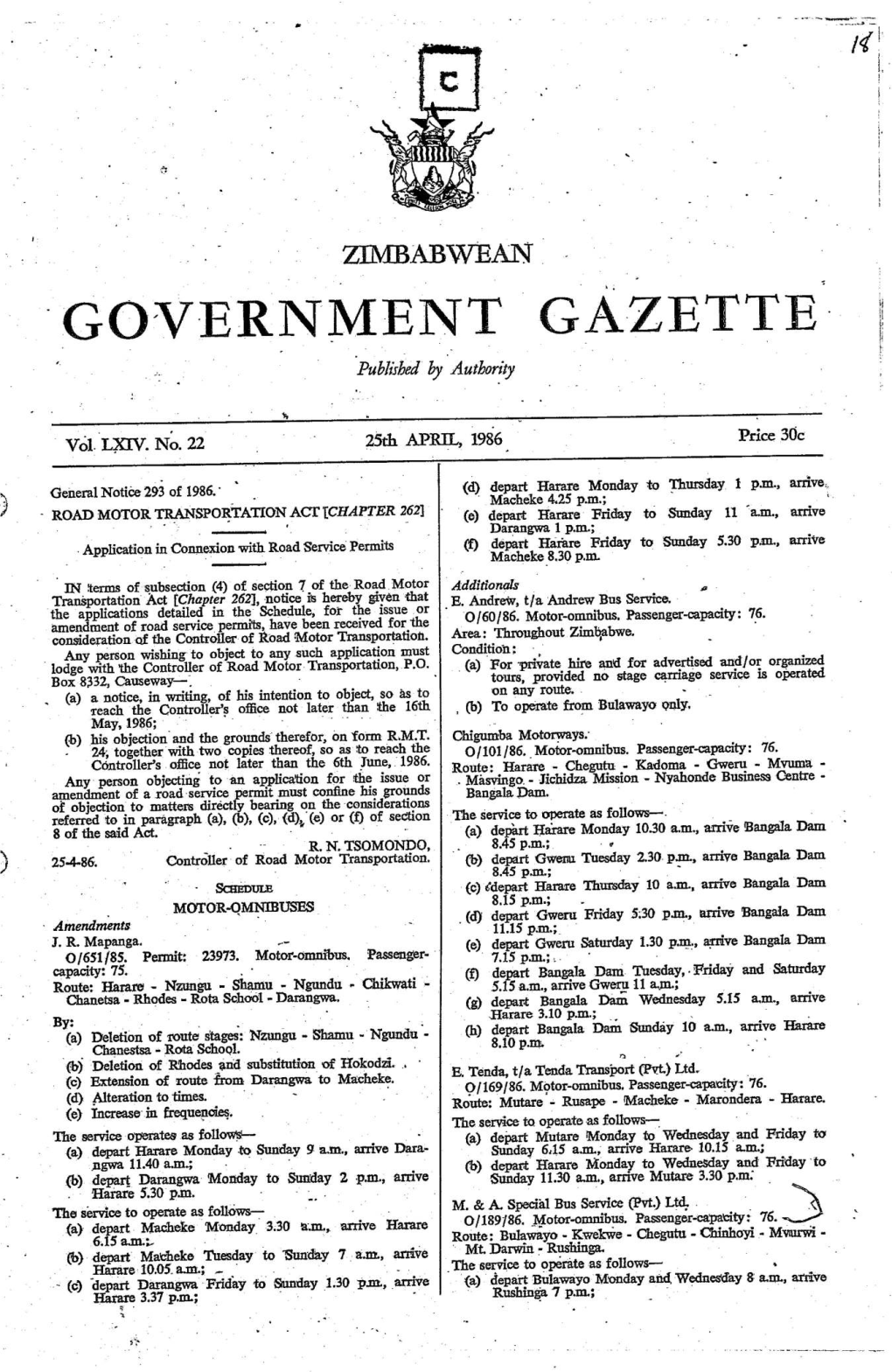 Government Gazette|