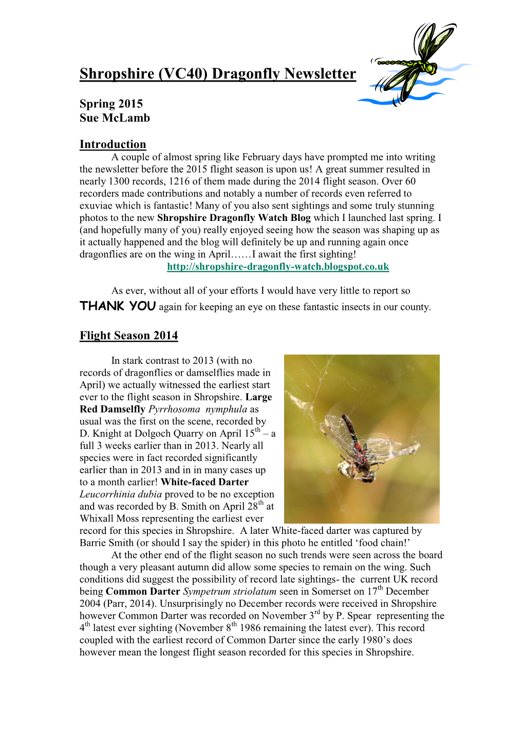 Shropshire (VC40) Dragonfly Newsletter