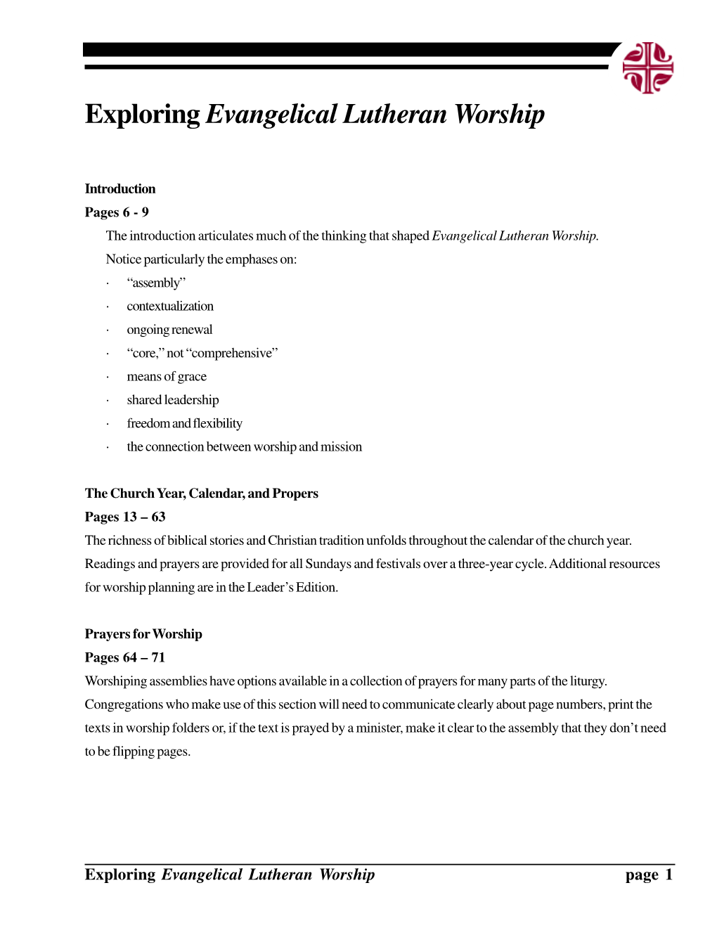 Exploring Evangelical Lutheran Worship.Pmd