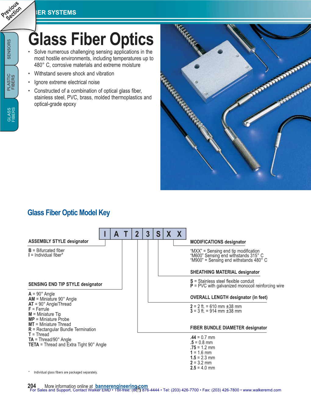 Glass Fiber Optics • Solve Numerous Challenging Sensing Applications in The