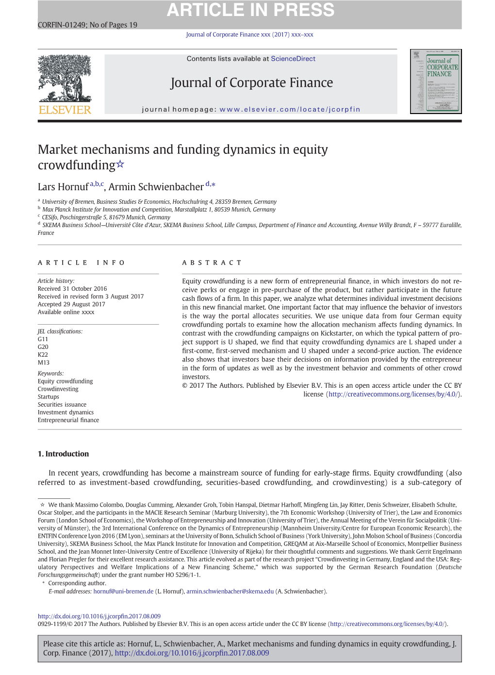 Market Mechanisms and Funding Dynamics in Equity Crowdfunding☆