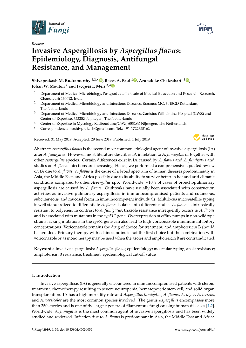 Invasive Aspergillosis by Aspergillus Flavus