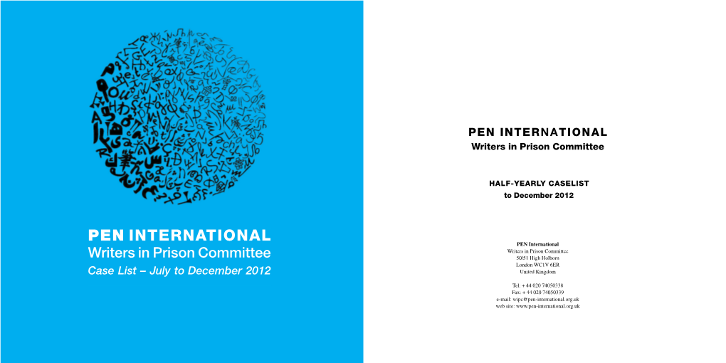 PEN INTERNATIONAL Writers in Prison Committee