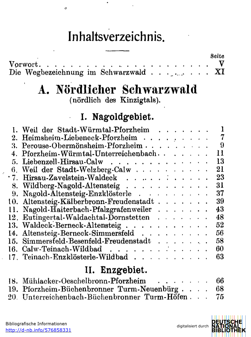 A. Nördlicher Schwarzwald (Nördlich Des Kinzigtals)