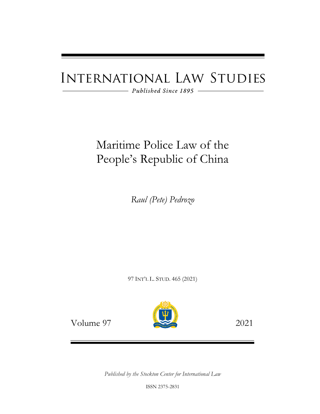 Maritime Police Law of the People's Republic of China