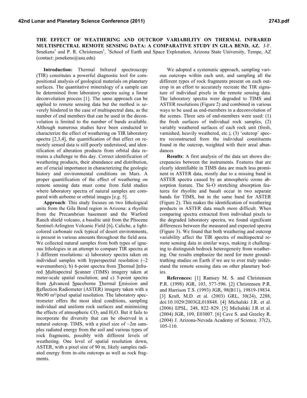 The Effect of Weathering and Outcrop Variability on Thermal Infrared Multispectral Remote Sensing Data: a Comparative Study in Gila Bend, Az