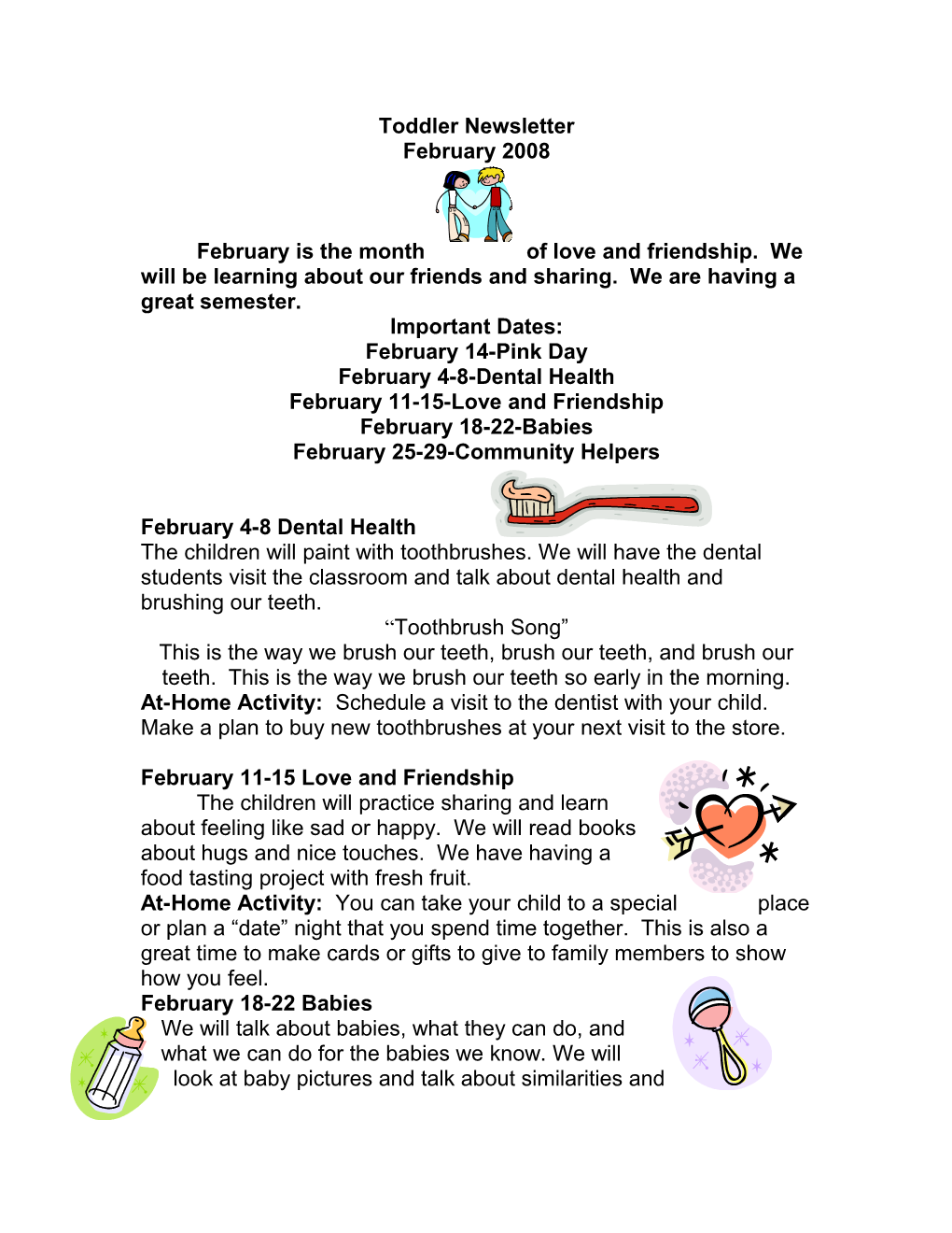 Toddler Newsletter