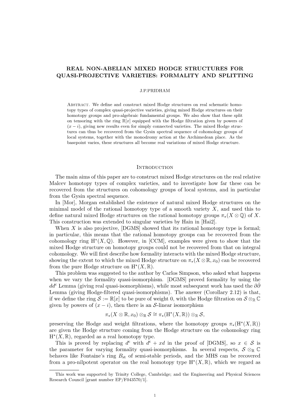 Real Non-Abelian Mixed Hodge Structures for Quasi-Projective Varieties: Formality and Splitting