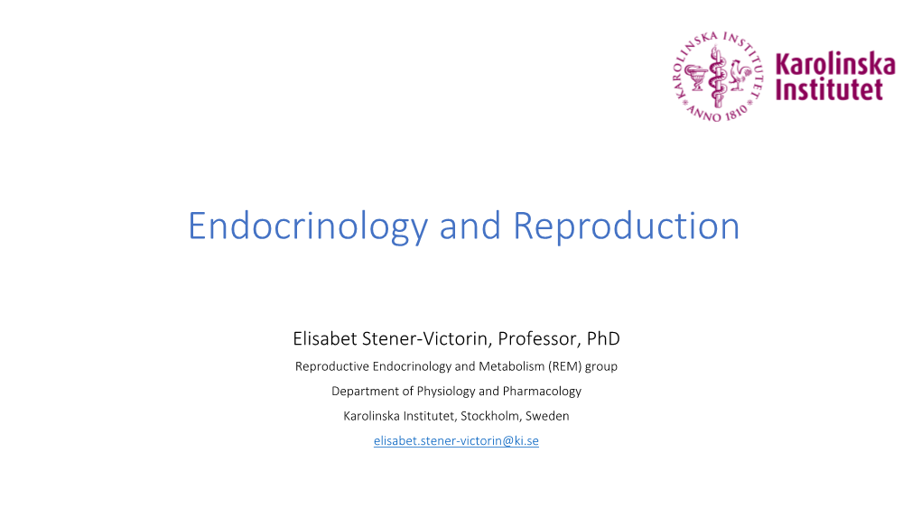 Endocrinology and Reproduction