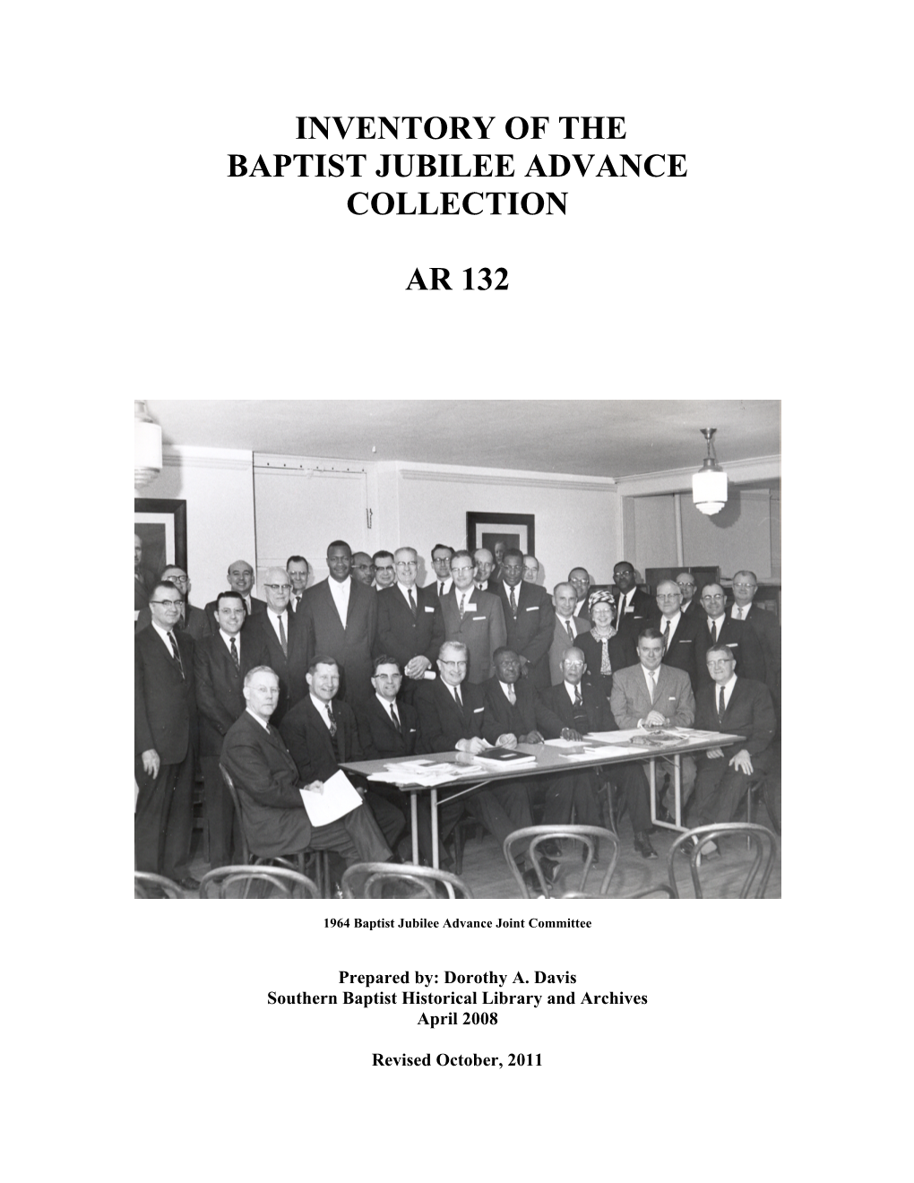 Inventory of the Baptist Jubilee Advance Collection