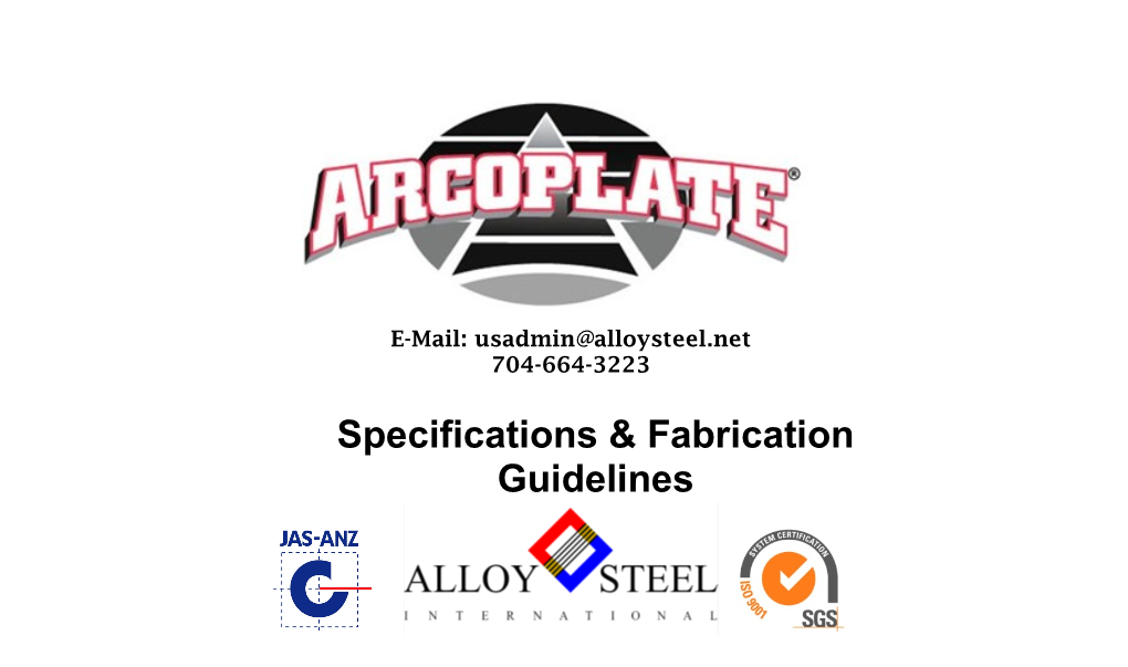 Specifications & Fabrication Guidelines