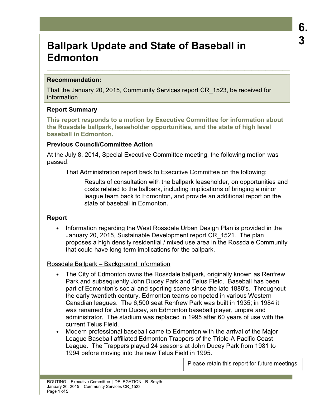 Ballpark Update and State of Baseball in Edmonton
