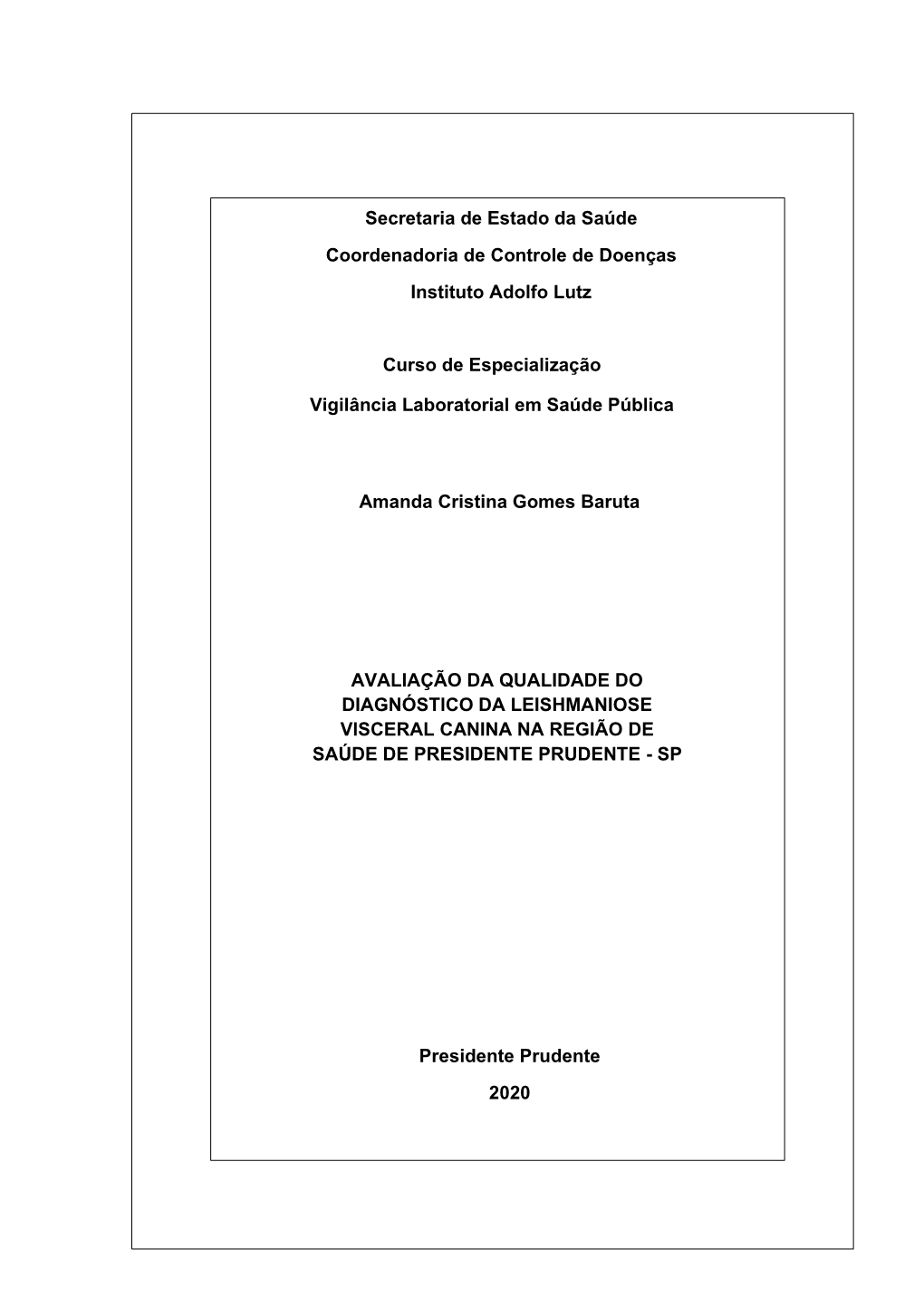 Secretaria De Estado Da Saúde Coordenadoria De