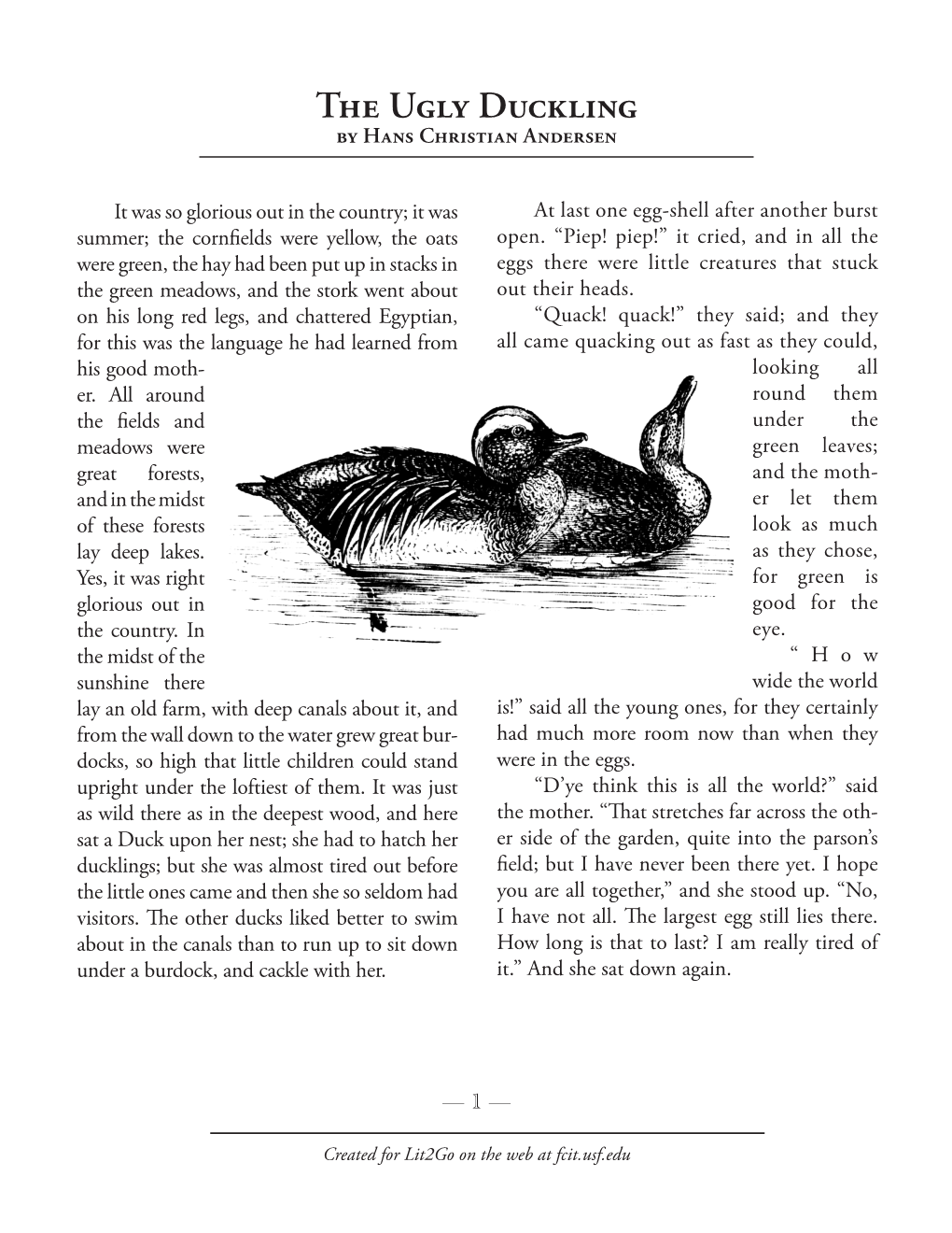 The Ugly Duckling by Hans Christian Andersen