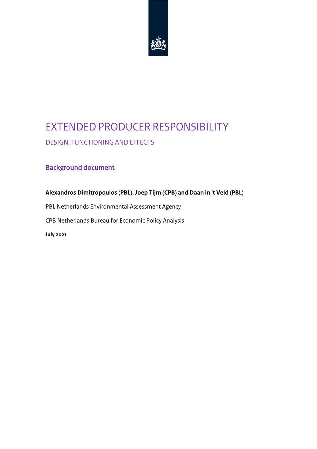 Extended Producer Responsibility Design, Functioning and Effects