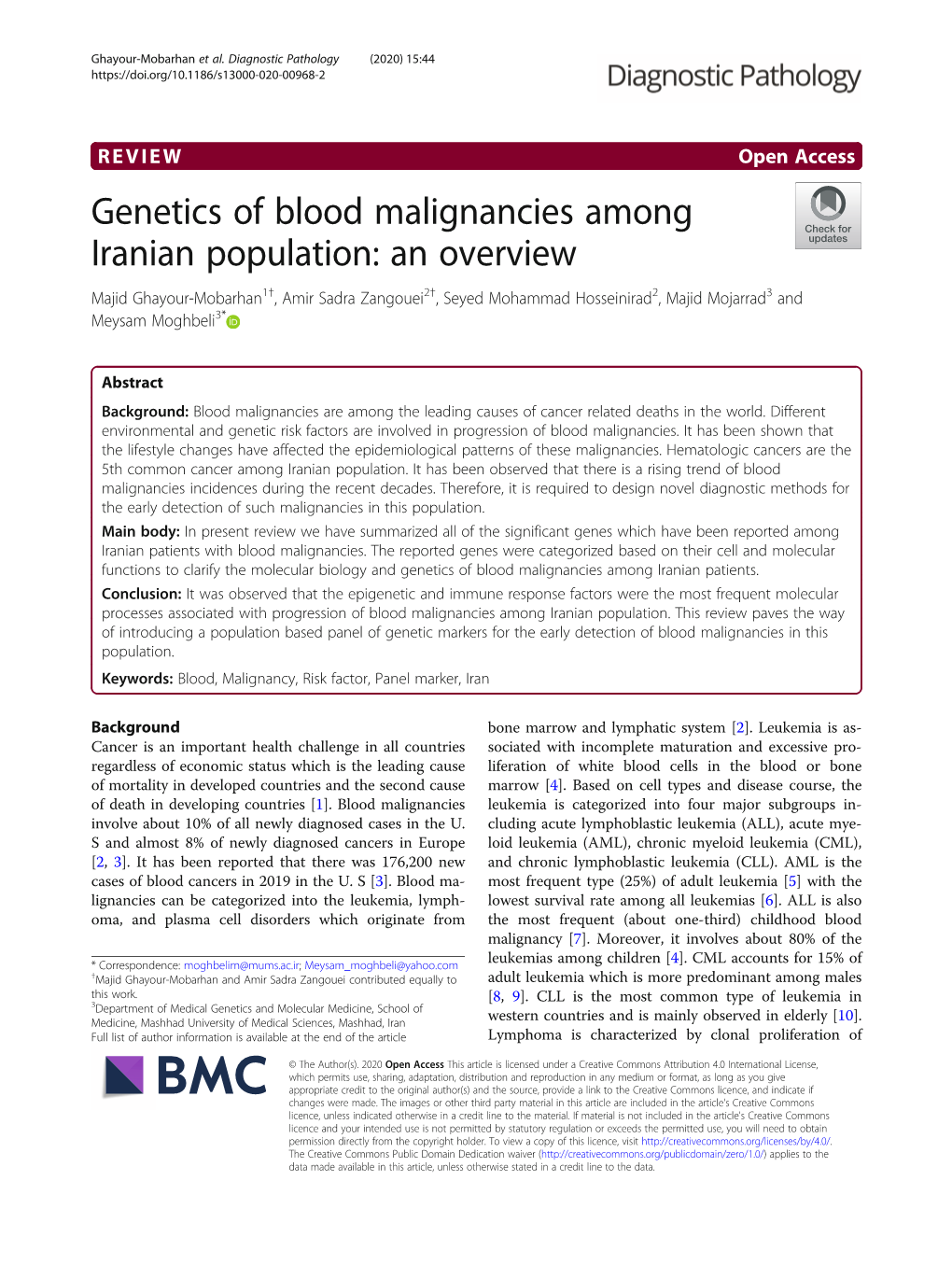 Genetics of Blood Malignancies Among