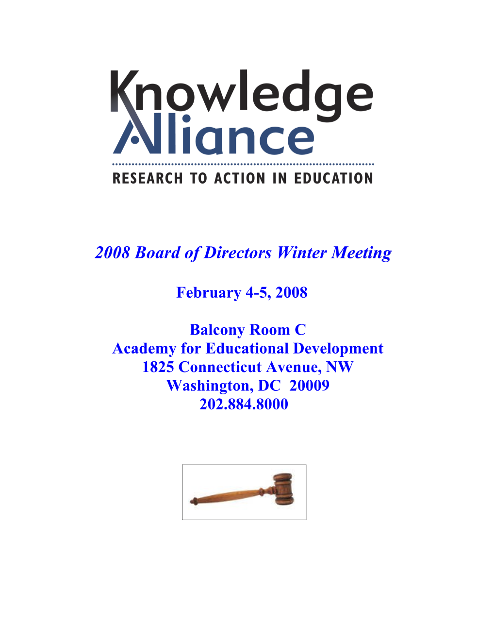 2008 Board of Directors Winter Meeting