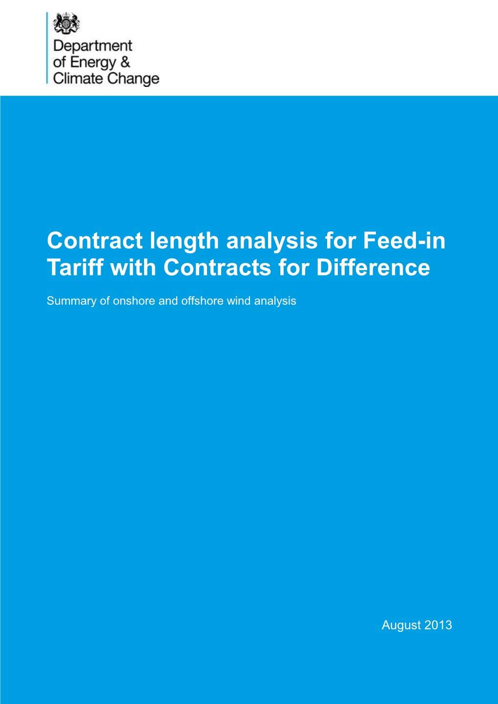 Contract Length Analysis for Feed-In Tariff with Contracts for Difference