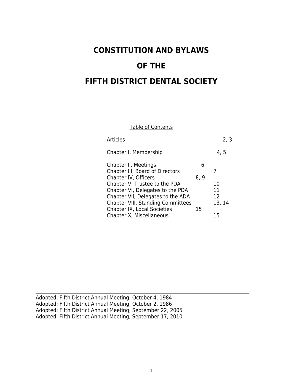 Constition and Bylaws 2008