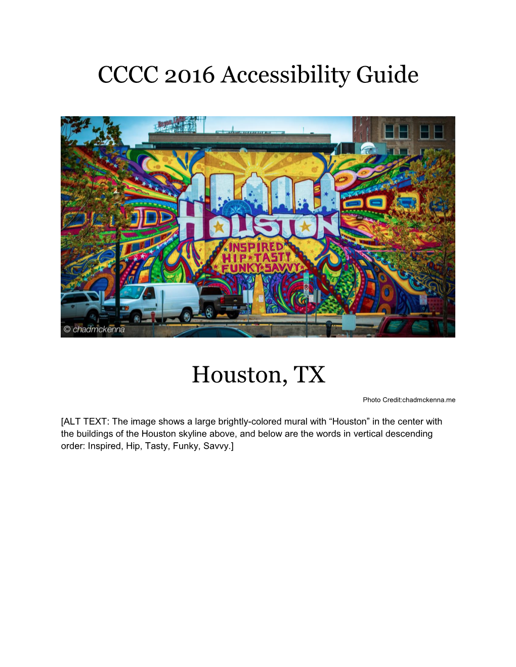 CCCC 2016 Accessibility Guide Houston, TX