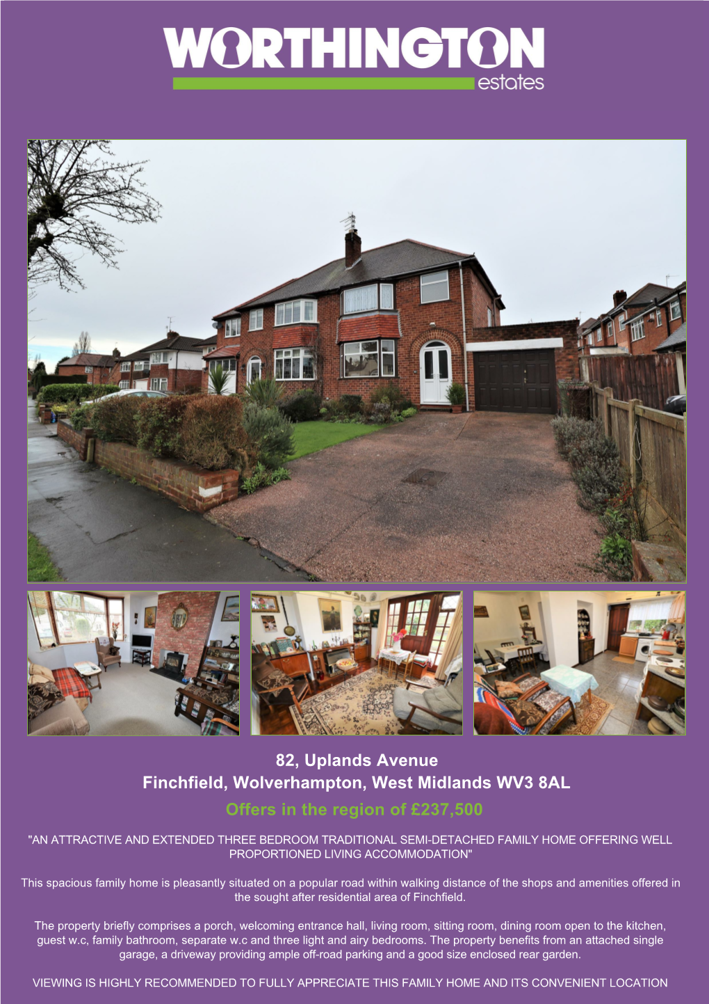 Uplands Avenue, Finchfield, Wolverhampton, West Midlands WV3 8AL