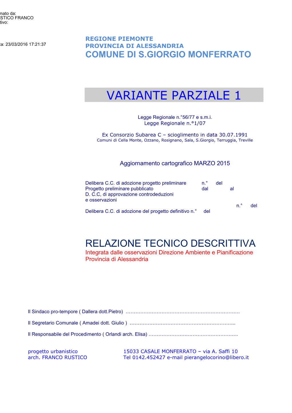 RELAZIONE Variante Ā