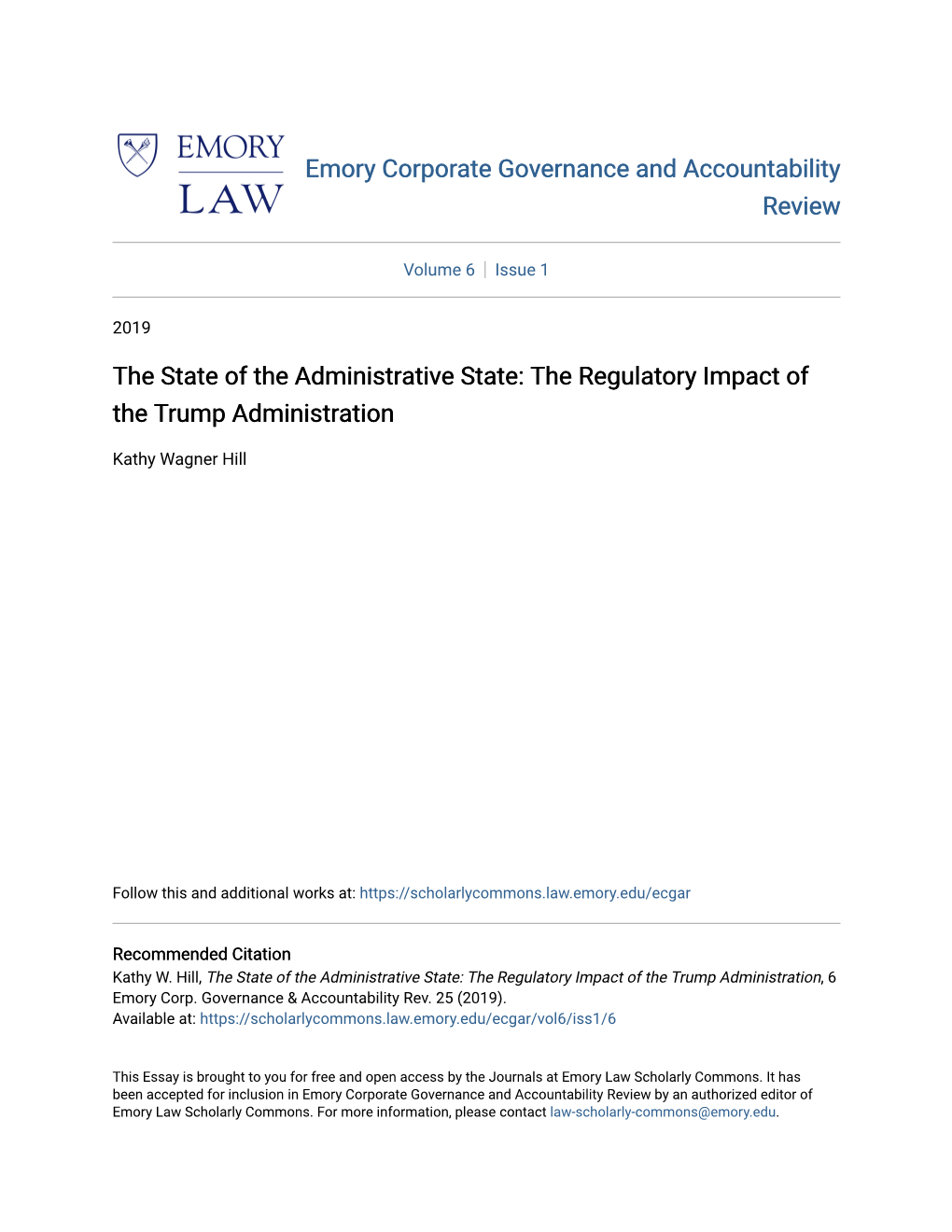 The Regulatory Impact of the Trump Administration