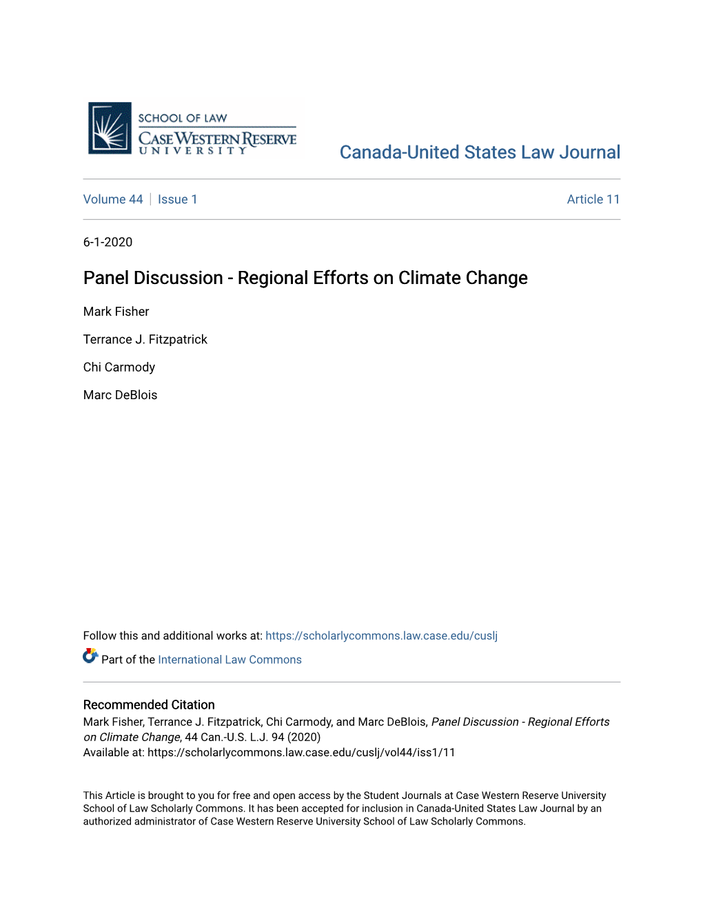 Panel Discussion - Regional Efforts on Climate Change