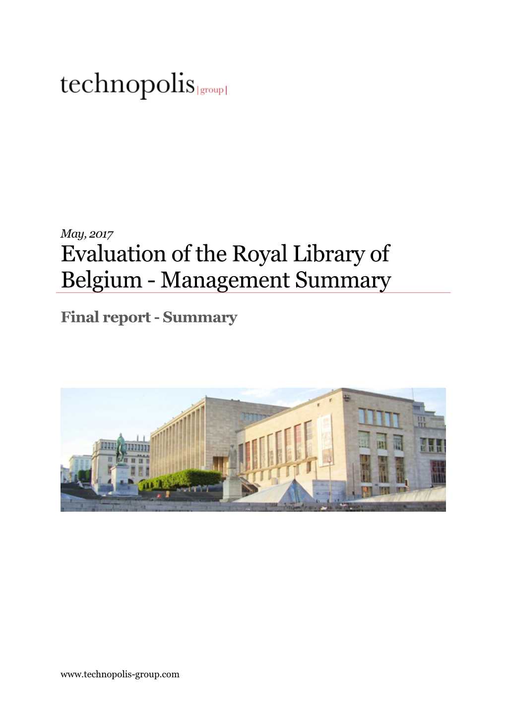 Evaluation of the Royal Library of Belgium - Management Summary