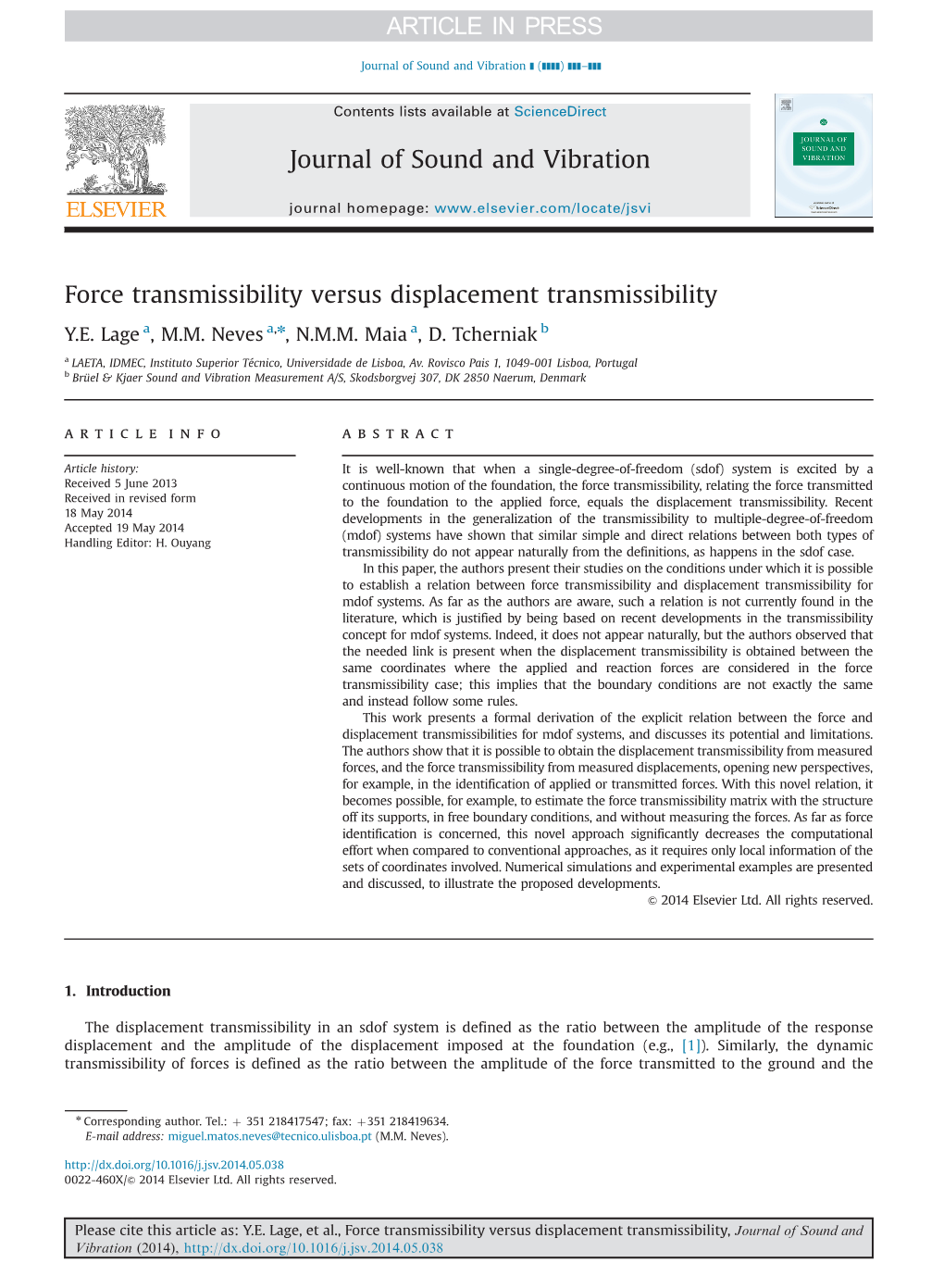 Force Transmissibility Versus Displacement Transmissibility