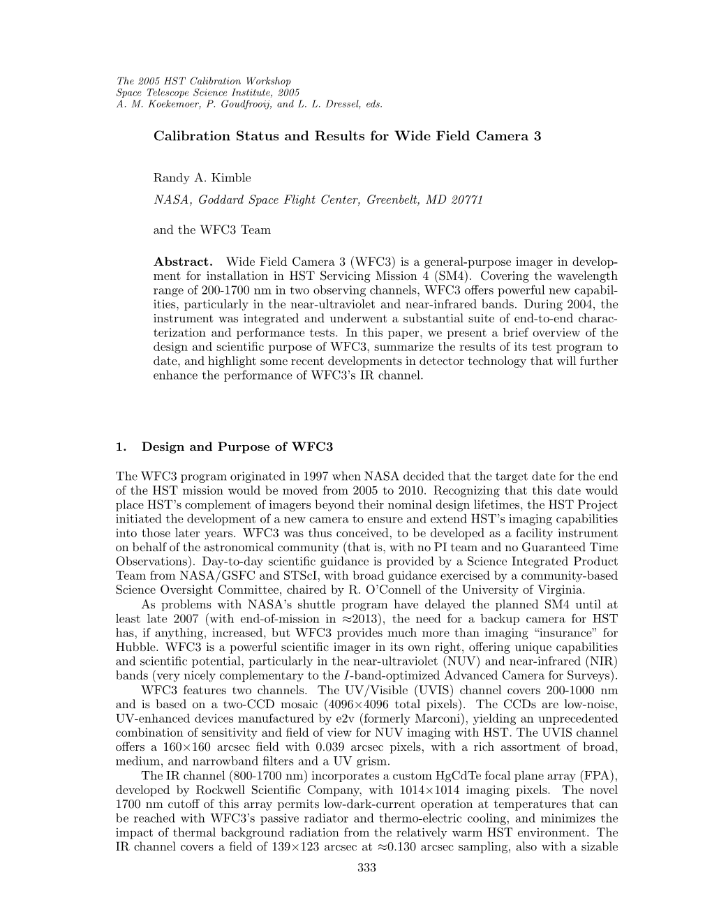 Calibration Status and Results for Wide Field Camera 3