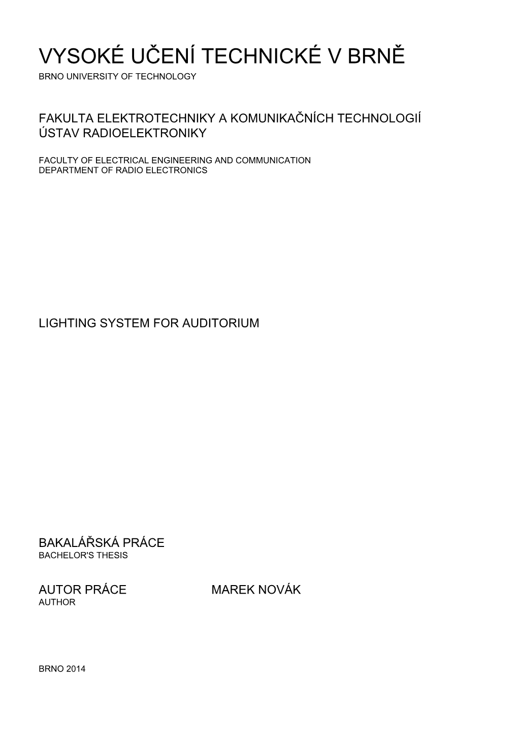 Lighting System for Auditorium