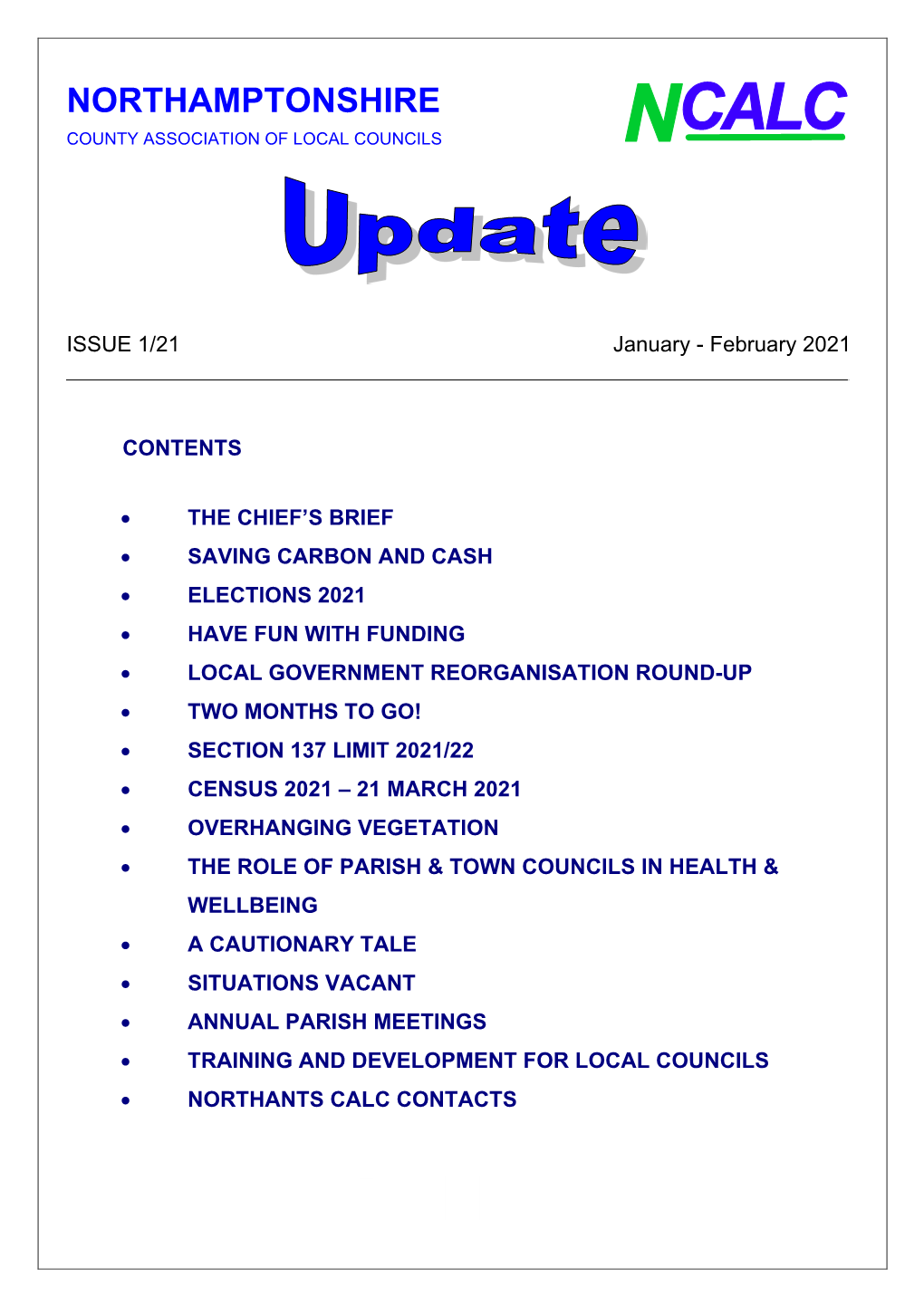 Northants CALC Update