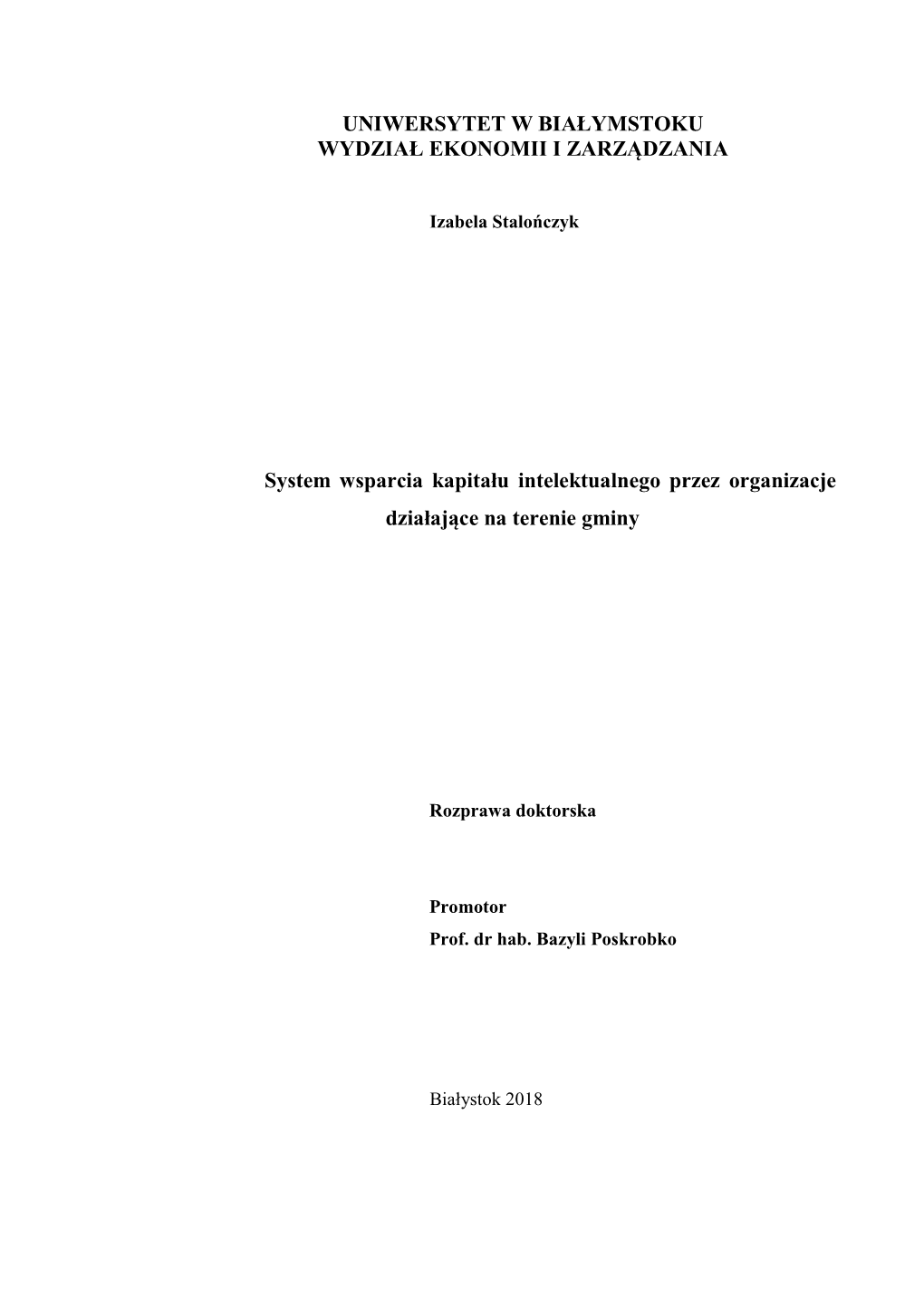 System Wsparcia Kapitału Intelektualnego Przez Organizacje Działające Na Terenie Gminy