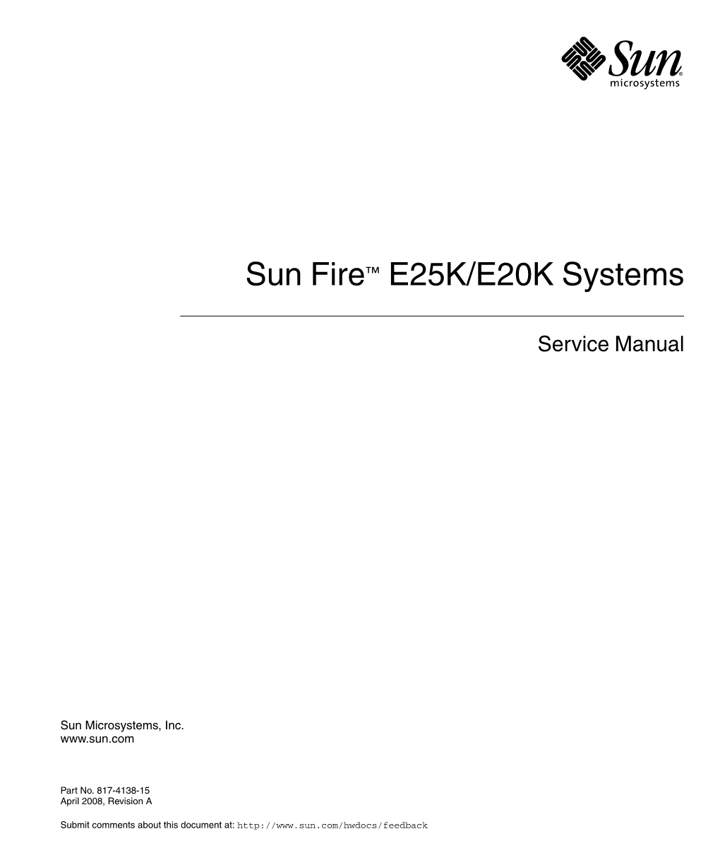 Sun Fire E25K/E20K Systems Service Manual