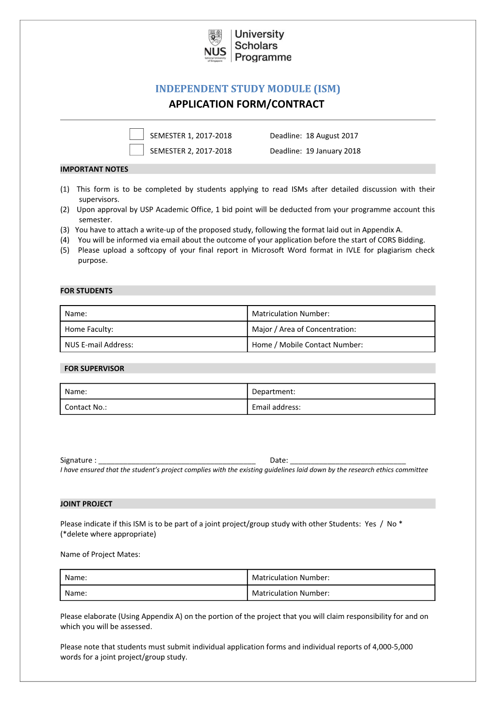 Independent Study Module (Ism)