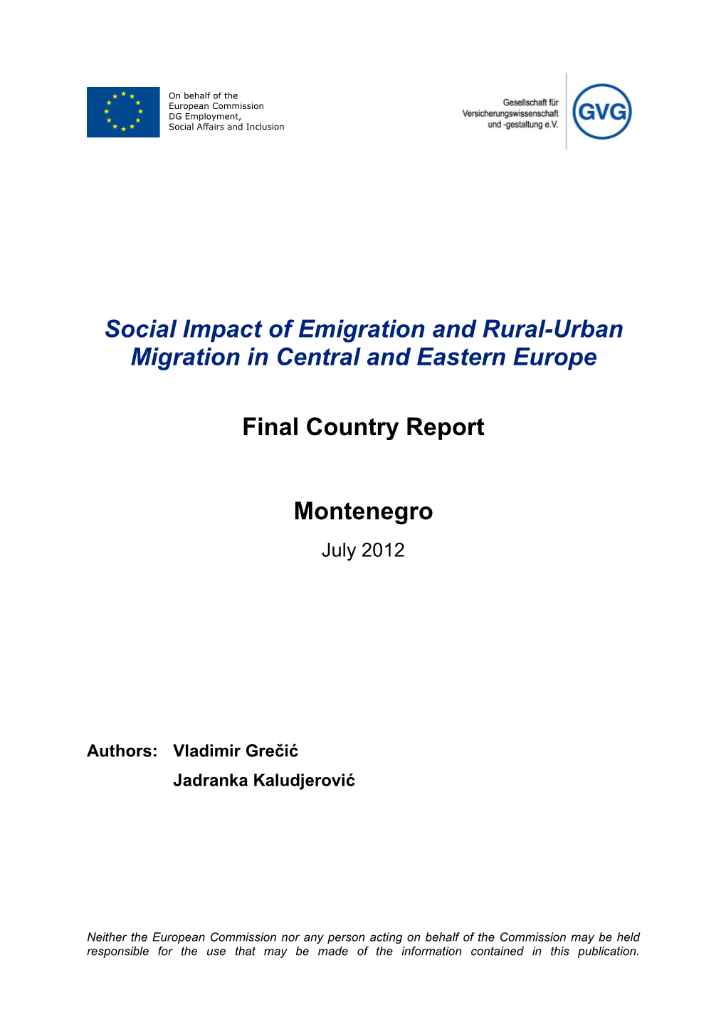 Country Report – Montenegro (Pdf)